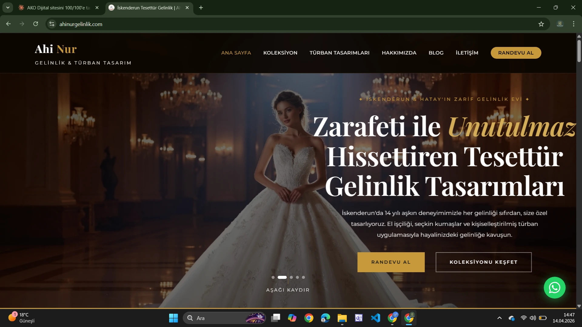 Ahi Nur Gelinlik ve Türban Tasarım Web Sitesi - İskenderun